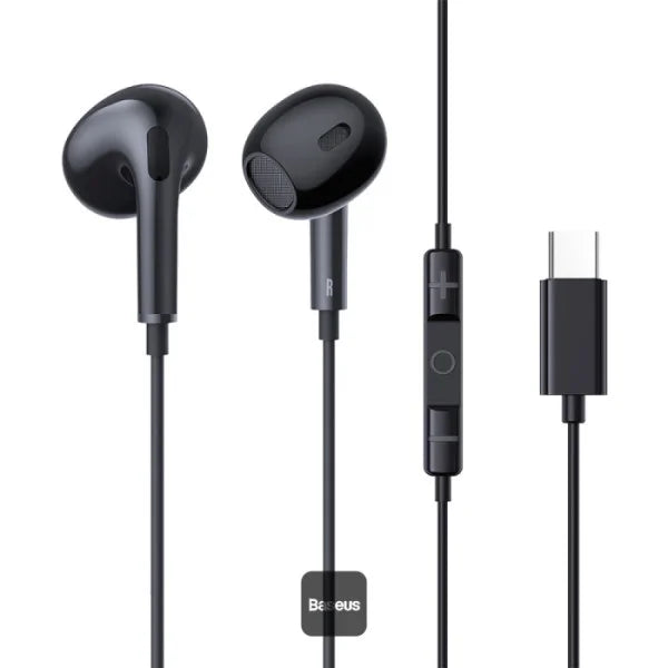 Baseus Encok CZ17 Type-C Wired Earphones – Black